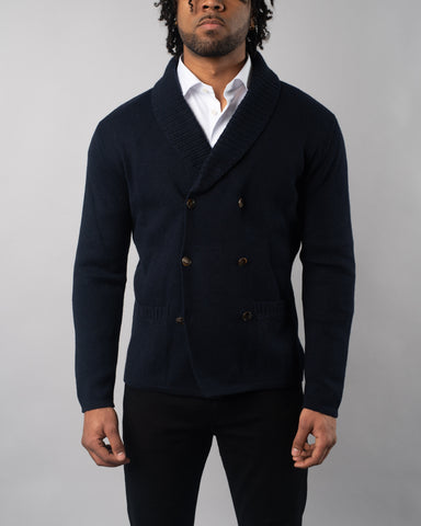 Knitted Shawl Collar Jacket – Henry Singer